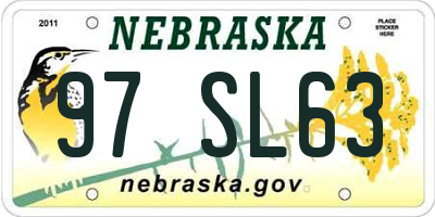 NE license plate 97SL63