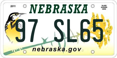 NE license plate 97SL65