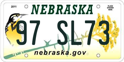 NE license plate 97SL73