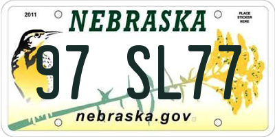 NE license plate 97SL77