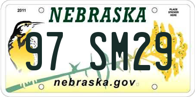 NE license plate 97SM29