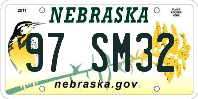 NE license plate 97SM32