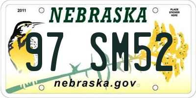 NE license plate 97SM52