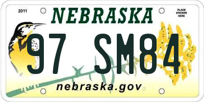 NE license plate 97SM84