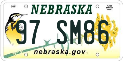 NE license plate 97SM86
