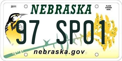 NE license plate 97SP01