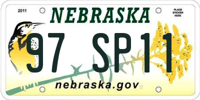 NE license plate 97SP11