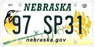 NE license plate 97SP31