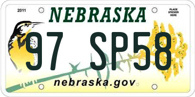 NE license plate 97SP58