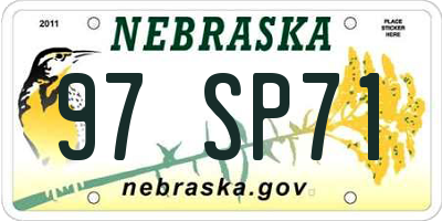 NE license plate 97SP71
