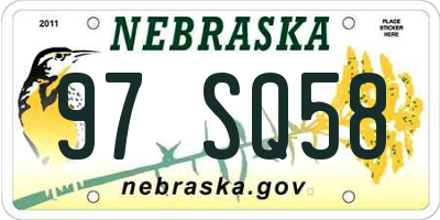 NE license plate 97SQ58