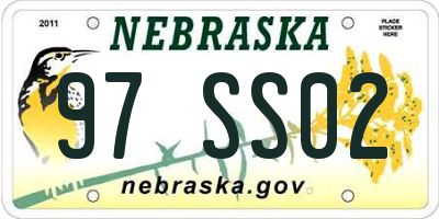 NE license plate 97SS02
