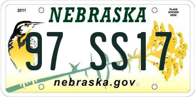 NE license plate 97SS17