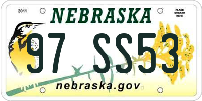 NE license plate 97SS53