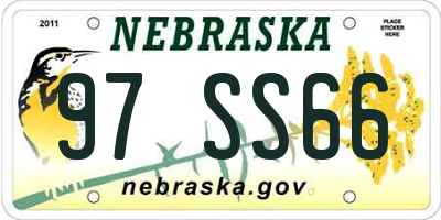 NE license plate 97SS66