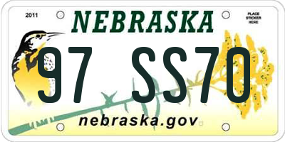 NE license plate 97SS70