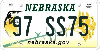 NE license plate 97SS75