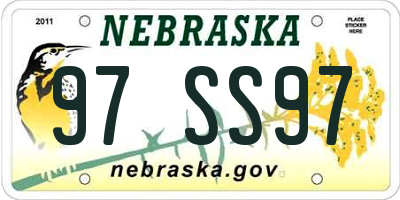 NE license plate 97SS97