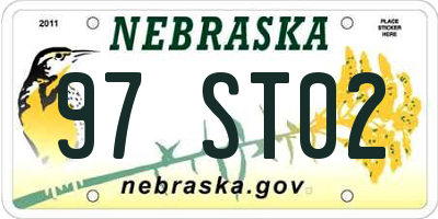 NE license plate 97ST02