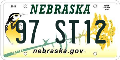NE license plate 97ST12