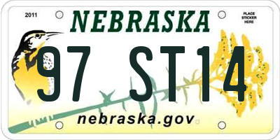NE license plate 97ST14