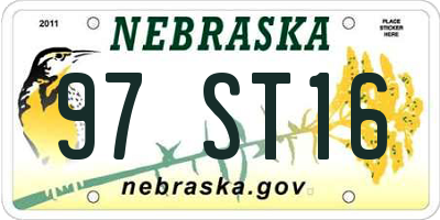 NE license plate 97ST16