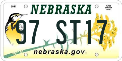 NE license plate 97ST17