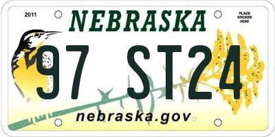 NE license plate 97ST24