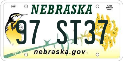 NE license plate 97ST37