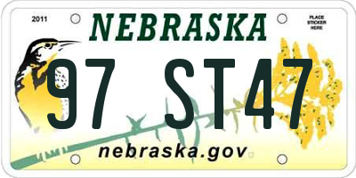 NE license plate 97ST47