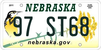 NE license plate 97ST68