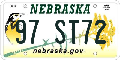 NE license plate 97ST72