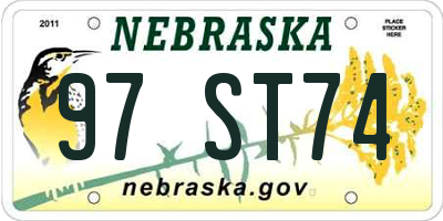 NE license plate 97ST74