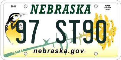 NE license plate 97ST90