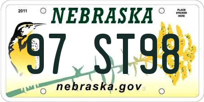 NE license plate 97ST98