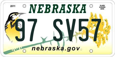 NE license plate 97SV57