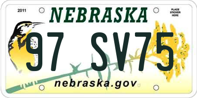 NE license plate 97SV75