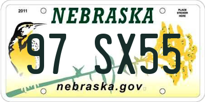 NE license plate 97SX55