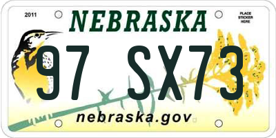 NE license plate 97SX73