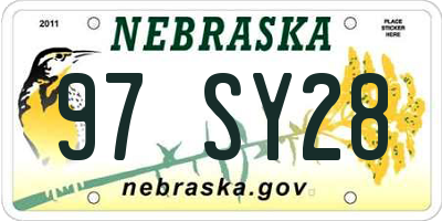 NE license plate 97SY28