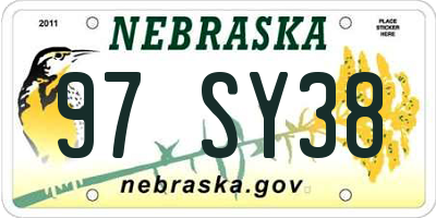 NE license plate 97SY38