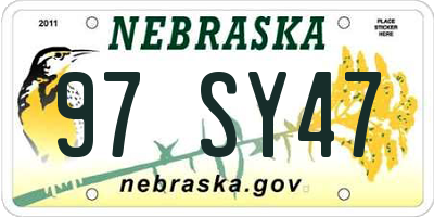 NE license plate 97SY47