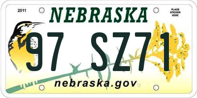 NE license plate 97SZ71