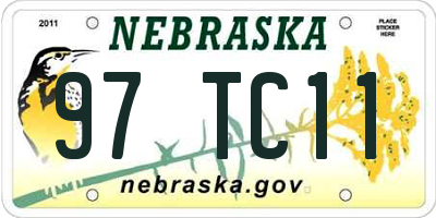 NE license plate 97TC11