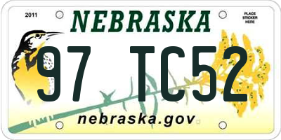 NE license plate 97TC52