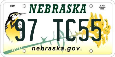 NE license plate 97TC55