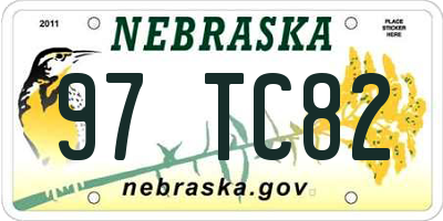 NE license plate 97TC82
