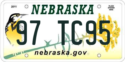 NE license plate 97TC95