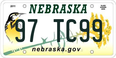 NE license plate 97TC99