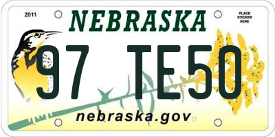 NE license plate 97TE50